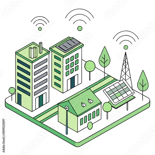 Smart city infrastructure showcasing modern urban connectivity and technology integration