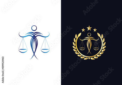 Modern Law logo scales justice law firm logo Concepts luxury justice lawyer logo vector design