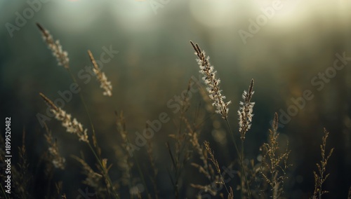 Grass Sways Gently in the Sunlight During a Warm Afternoon in a Natural Setting