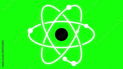 atom model on green background