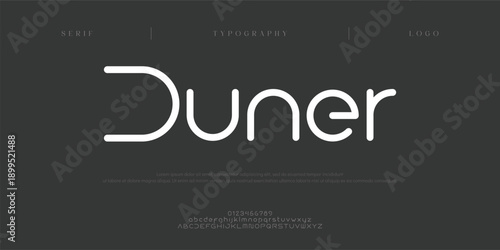 Duner, Creative digital abstract modern alphabet fontsand numbers. Typography electronic digital game music future creative urban font design concept. vector illustraion
