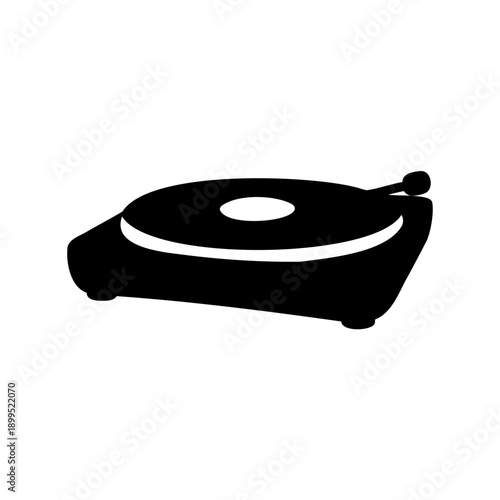 Silhouette of a retro record player for music lovers and collectors