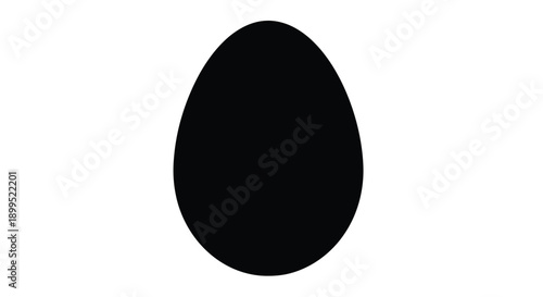Simple black oval shape against a white background silhouette