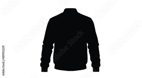 Black jacket outline against a white background silhouette