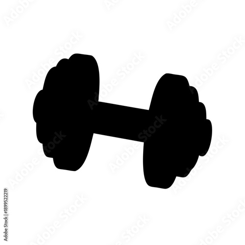 Silhouette of a dumbbell used for weightlifting and physical exercise