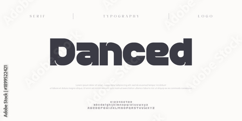 Danced, Creative digital minimal modern alphabet fonts. Typography minimalist urban digital fashion future creative logo font. vector illustration
