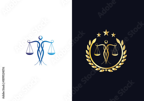 Modern Law logo scales justice law firm logo Concepts luxury justice lawyer logo vector design