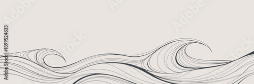 Abstract wave linework with varying weights – Suitable for sophisticated stationery, art prints, or fluid motion graphics.