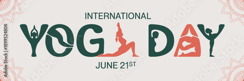 International Yoga Day lettering design – Ideal for yoga studios.