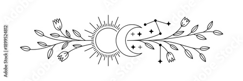 Minimal spring equinox sun and moon – Ideal for lifestyle blogs.