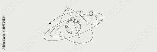 Scientific style earth alignment vector – Ideal for geography.