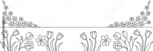 Spring equinox flower horizon vector – Ideal for spring sales.