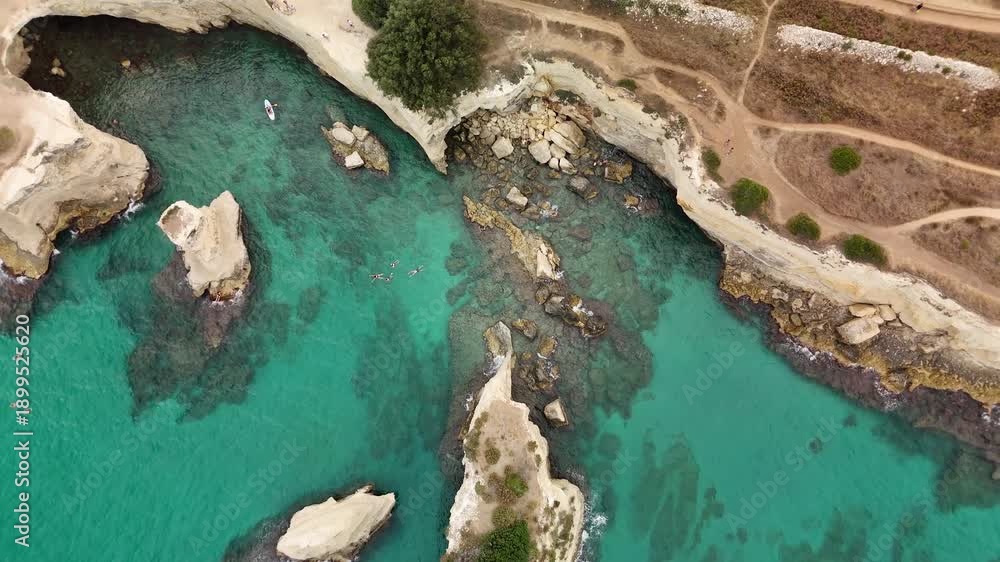 custom made wallpaper toronto digitalAerial Drone View of Calette di Torre Cintola on the Adriatic Coast near Monopoli, Bari, Puglia, Southern Italy – Scenic Cliffs, Coves and Mediterranean Sea