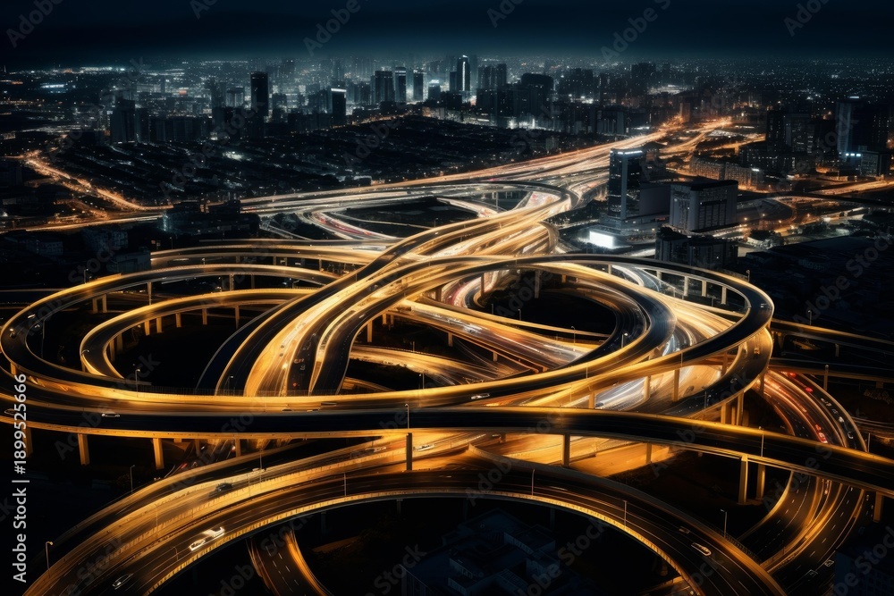 custom made wallpaper toronto digitalIntersecting elevated highways creating a complex network of transportation routes in a city