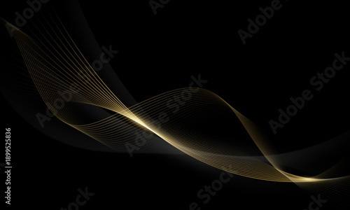 Abstract modern design black background with luxury golden elements vector illustration.