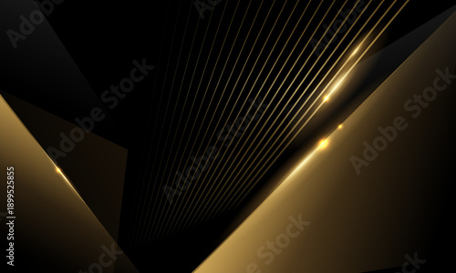 Abstract modern design black background with luxury golden elements vector illustration.
