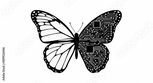 Digital butterfly symbolizing transformation and technological evolution