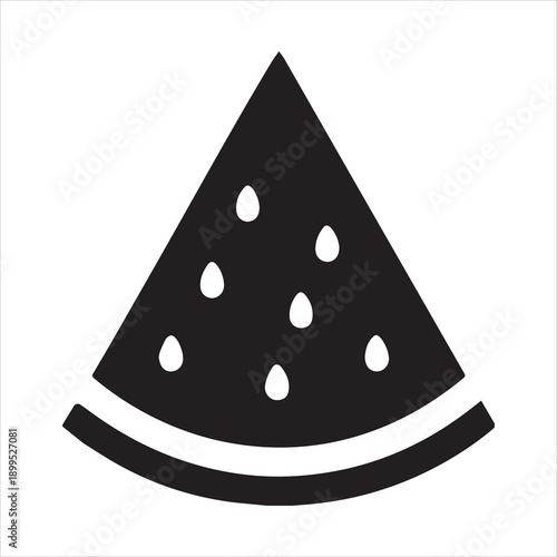 Simple vector icon of a fresh watermelon fruit slice