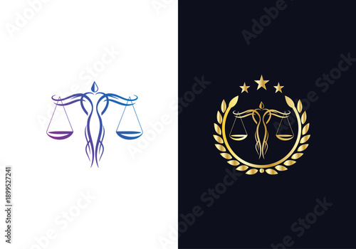 Modern Law logo scales justice law firm logo Concepts luxury justice lawyer logo vector design