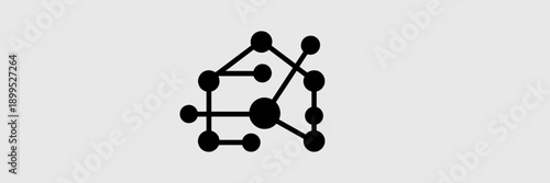 Minimalist house network emblem in black and white – Ideal for smart home installation, connectivity services, or digital security branding.