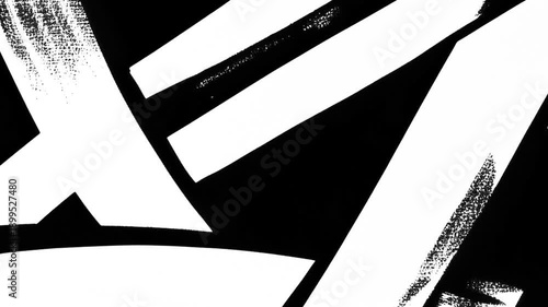 Black and White transition shapes, abstract lines in fast motion for modern transition between white and black, graffitti style with cartoon playful animation