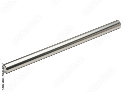 A high-quality stainless steel rod with a smooth and polished finish isolated on transparent background