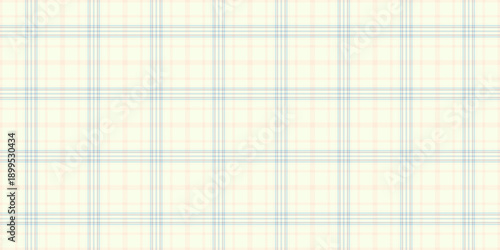 Korean seamless background texture, invitation tartan plaid vector. Fuzzy pattern fabric textile check in old lace and white colors.