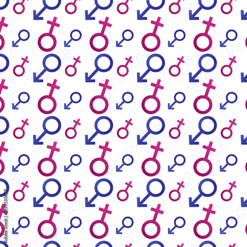Pattern with male sign, female sign, Seamless pattern, Valentines pattern