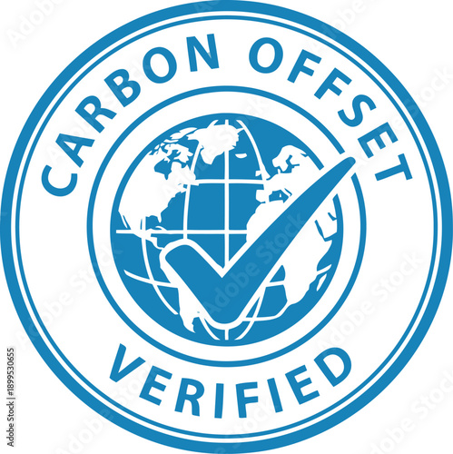 Certified Carbon Offset Verified Badge with Globe and Check Mark for Sustainable Business and Eco Initiatives
