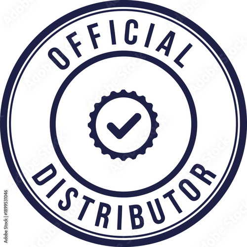 Official Distributor Badge Vector Icon – Certified Supplier Approval Stamp for Business Branding