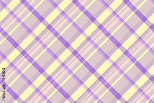 Sewing plaid textile texture, quality background vector tartan. Lady seamless check pattern fabric in light and violet colors.