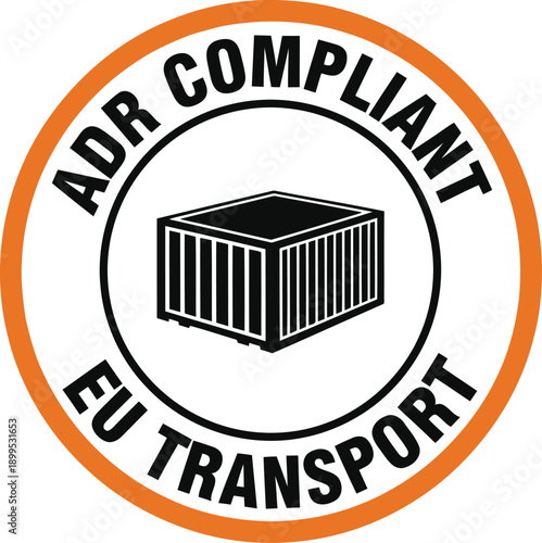 ADR Compliant EU Transport Label – Hazardous Goods Shipping Safety Certification Icon
