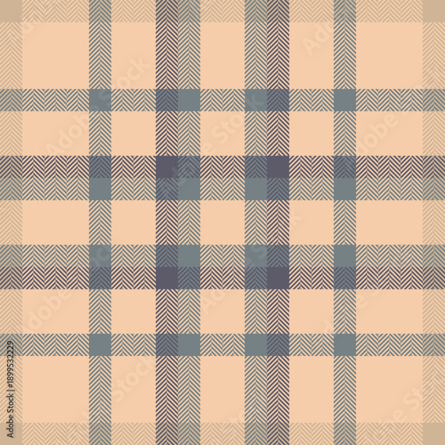 Classic plaid pattern with a modern twist, featuring neutral hues. Perfect for backgrounds, textiles, or designs needing a touch of tradition and style. Versatile texture.