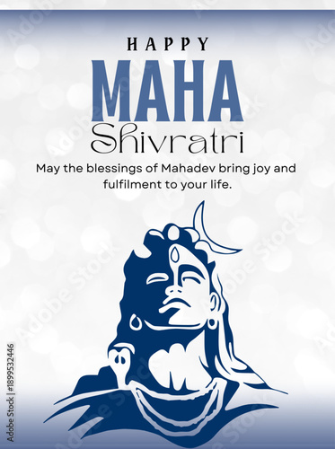 Maha Shivratri Festival Poster with Lord Shiva – Spiritual Hindu Celebration Design