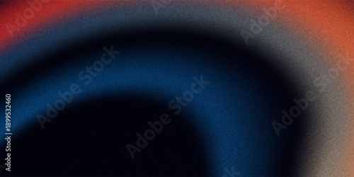Dark blue orange red grainy texture background abstract vibrant color wave shape black backdrop noisy wide banner header design