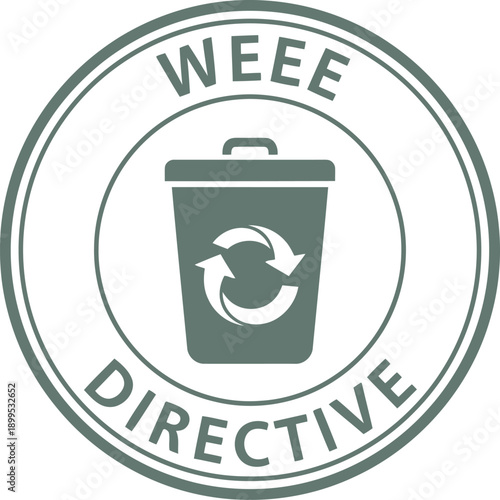 WEEE Directive Recycling Symbol Icon for Electronic Waste Compliance and Environmental Responsibility