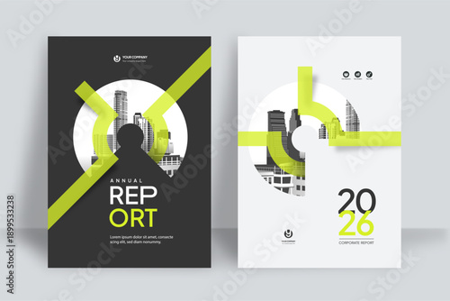 Business Report Cover Template – Yellow Geometric Layout (A4)