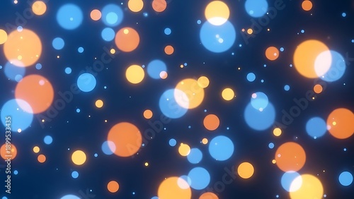 Blue and orange bokeh lights on dark background