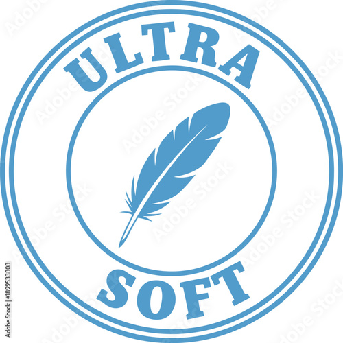 Ultra Soft Feather Icon Badge – Gentle Comfort Label for Fabric, Bedding, and Textile Packaging