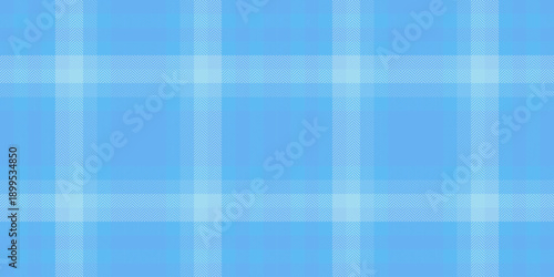 Graphic fabric texture background, back to school tartan check pattern. Christmas ornament seamless vector plaid textile in cyan color.