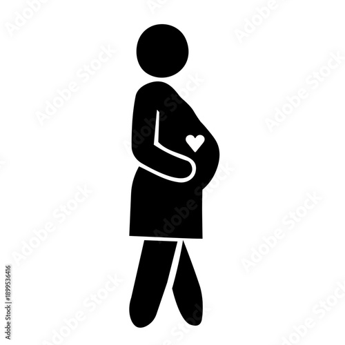Schilderij op canvas Pregnant woman pictogram icon / maternity / pregnancy
妊婦のピクトグラムアイコン｜マタニティ・育児・バリア