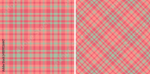 Texture vector pattern of fabric textile tartan with a check background plaid seamless. Set in christmas colors of mixed straight strip design.