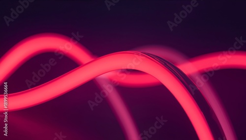 Neon Lights Create Wavy Patterns on a Dark Background During a Nighttime Event