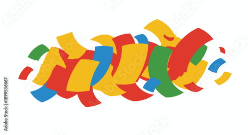 Colorful confetti pieces flying in air celebration background party decoration