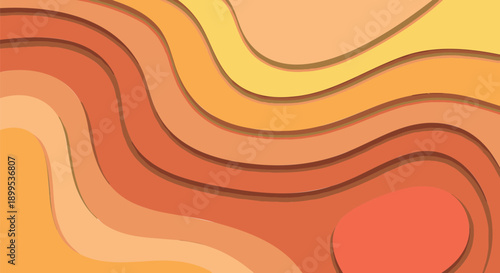 Vibrant wavy lines in shades of orange and yellow create abstract background