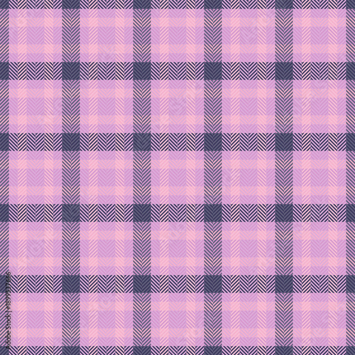 Customize textile pattern check, bag tartan seamless texture. Calm plaid vector background fabric in light and indigo colors.