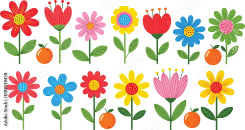 Easter flowers and eggs colorful spring decoration easter