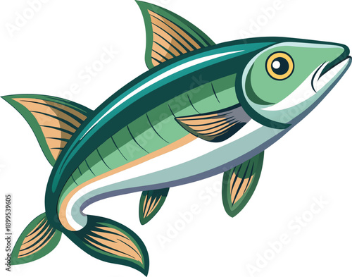 Common-whitefish, Fish Illustration Vector, Freshwater Fish Art, Colorful Fish Design, Marine Life Graphic, Cartoon Fish Illustration, Fishing Logo Vector, Aquatic Animal Art