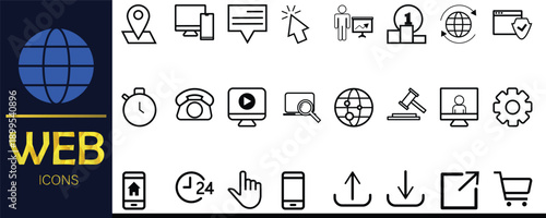 Internet & Web Icons Vector Set – Modern UI/UX Elements for Websites and Apps