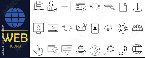 Comprehensive Web Icons Pack – Vector UI/UX, Internet, App & Technology Symbols